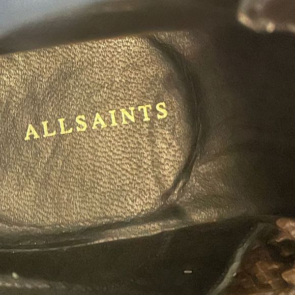 ALLSAINTS Brigade Combat Boots Snakeskin Print Size - Picture 10 of 12